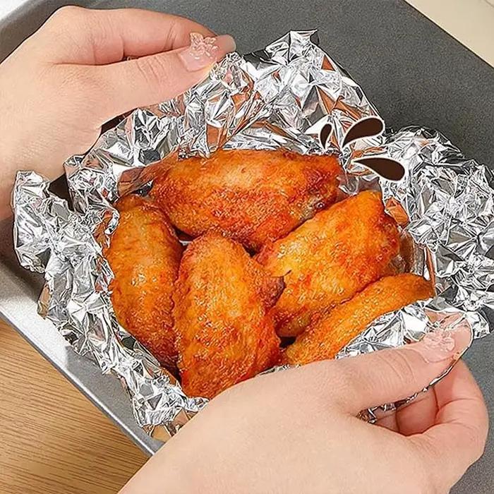 Rouleaux de papier aluminium antiadhésif (1/2/3 rouleaux) pour emballage alimentaire, cuisson, barbecue, rôtissage, pique-nique, usage domestique et cuisine