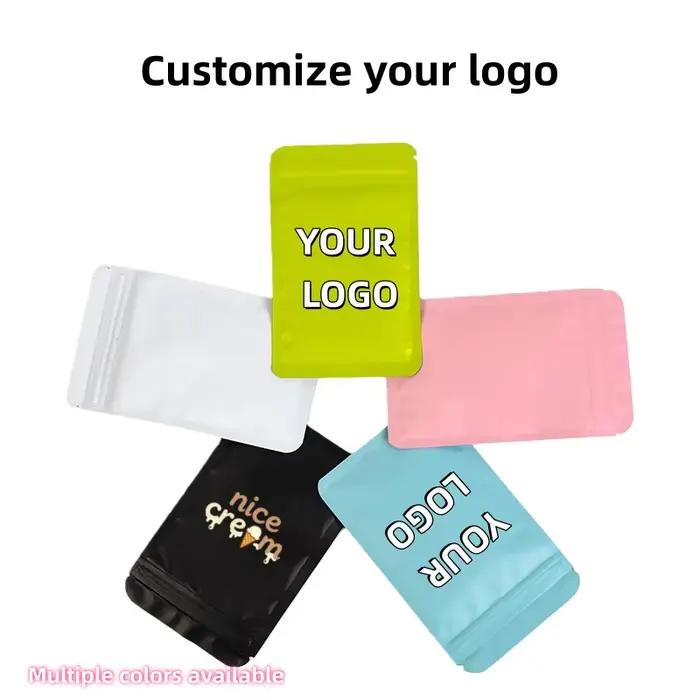 【Logo personnalisé】 100 pièces sac auto-scellant d'emballage de couleur