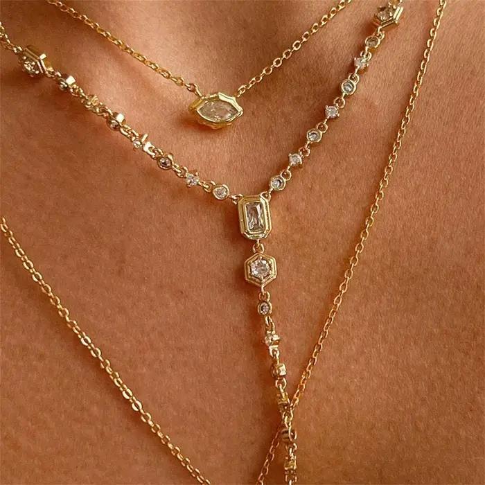 Multi Zcomprend-Collier Pendentif Rond Elliptique, Règle Minimaliste, Placage à la Mode pour la Protection des Documents
