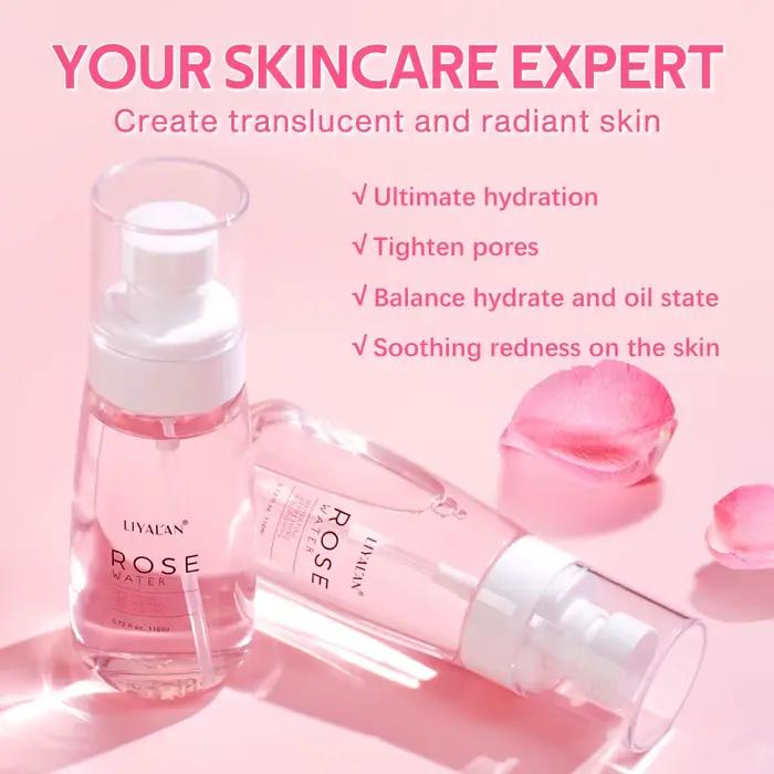 Eau de rose LIYALAN pour le visage