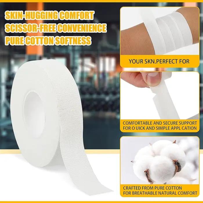 Ruban de pied athlétique blanc, sans résidus collants, facile à déchirer, escalade, jiu-jitsu, grappin, 1/2 rouleaux