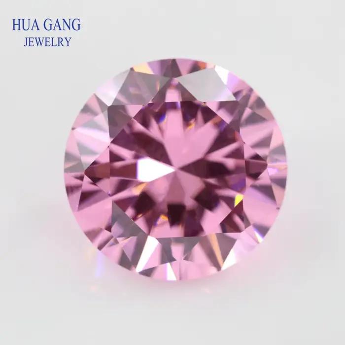 Pierre de zircone cubique multicolore 5A, forme ronde, coupe brillante, pierres précieuses synthétiques en vrac, perles pour bijoux 1.0 ~ 20mm AAAAA