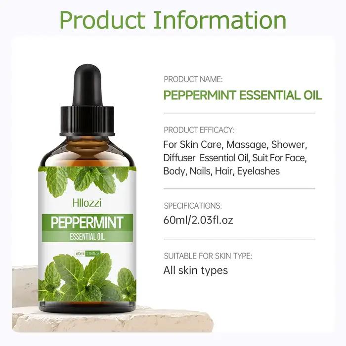 100 ml/60 ml/30 ml huile essentielle de menthe poivrée hydratante multifonctionnelle