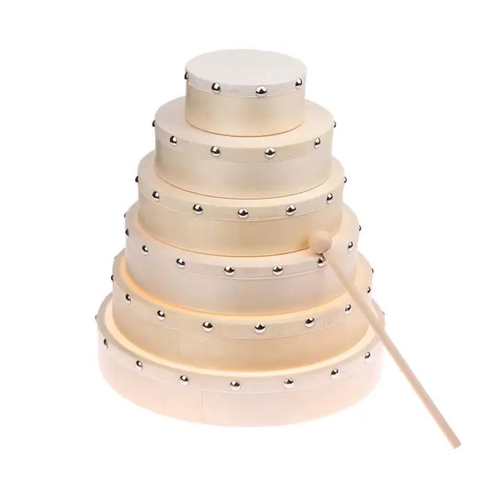 Tambours à cadre 4/6/7/8/9/10 pouces, tambour à main en bois avec baguette, jeu musical, jouet éducatif pour enfants, instrument de percussion