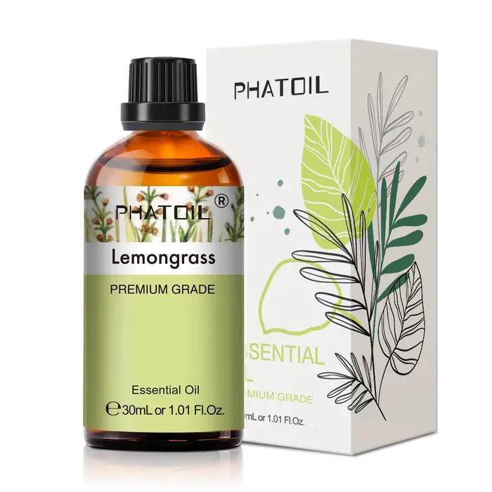 PHATOIL 30ml Huile Essentielle Premium Citronnelle Lavande Vanille Citron Eucalyptus Pour Diffuseur & Fabrication de Bougies