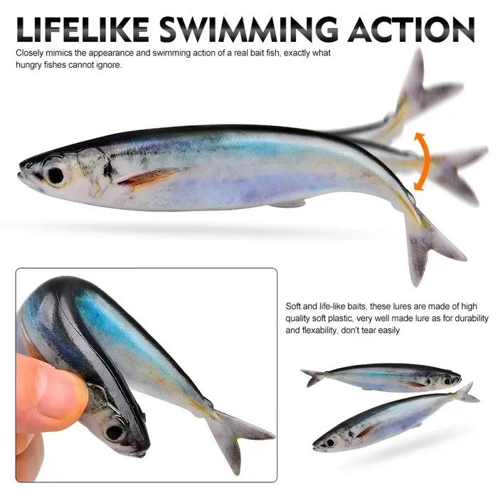 Lot de 2 leurres de pêche à la traîne, 5,71 po, 33,5 g, appât dur réaliste en forme de sardine pour thon, maquereau, pêche en mer profonde depuis bateau