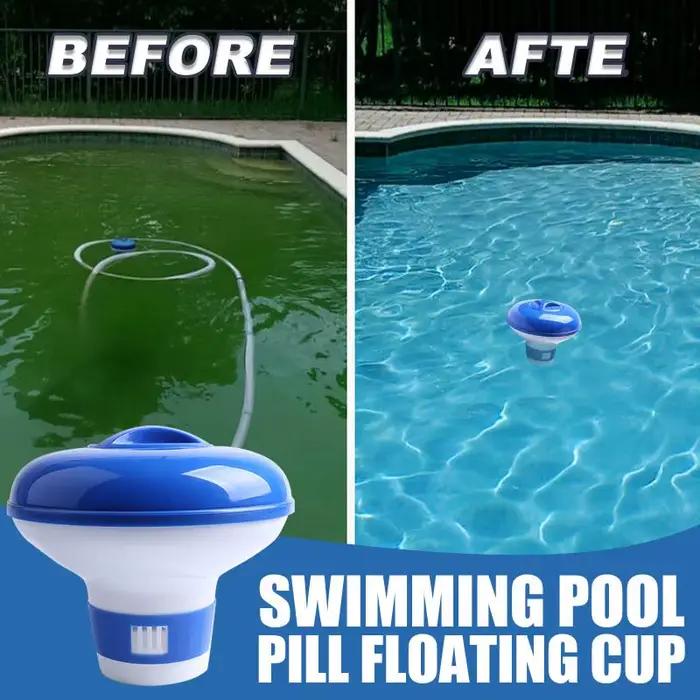 Distributeur de chlore flottant pour piscine de 5 pouces avec aérations réglables et couvercle anti-fuite pour piscines intérieures et extérieures, spas et bains à remous