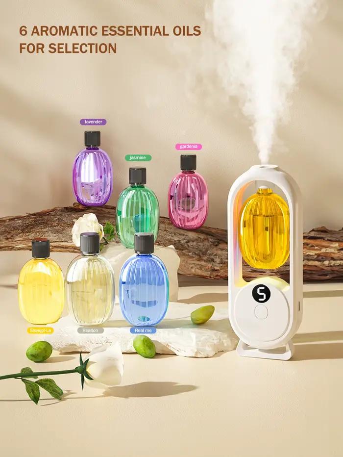 Diffuseur d'aromathérapie portable rechargeable - Machine de thérapie aux huiles essentielles - 6 types d'huiles