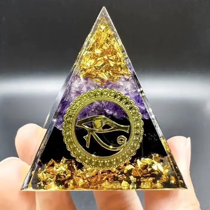 Pyramide Orgone Alanding Yst, 1 pièce, oeil d'horus en Égypte, art en cristal, cadeau d'énergie