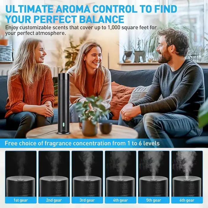 Diffuseur d'arômes intelligent 120 ml pour grandes surfaces (93 m²) avec télécommande et minuterie