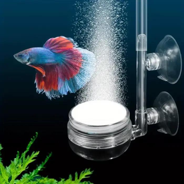 Pompe à oxygène pour aquarium avec diffuseur d'air, disque d'air basse pression, acrylique transparent, silencieux, 1PC