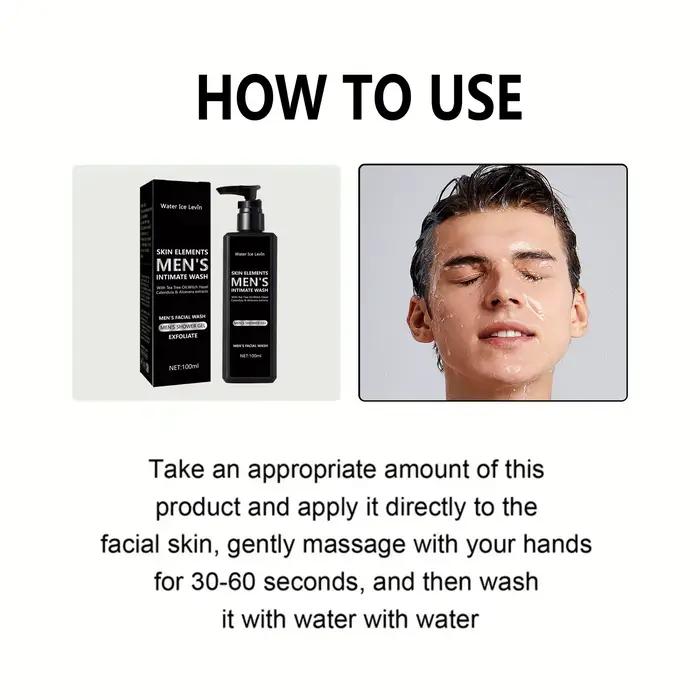 Nettoyant pour le visage pour hommes 100ML pour le nettoyage et le bain quotidiens, adapté aux peaux grasses, apaisant, purifiant et nettoyant