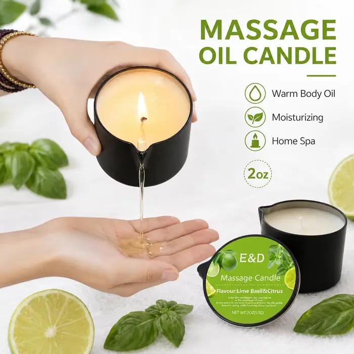 Bougie de massage à l'huile de citron