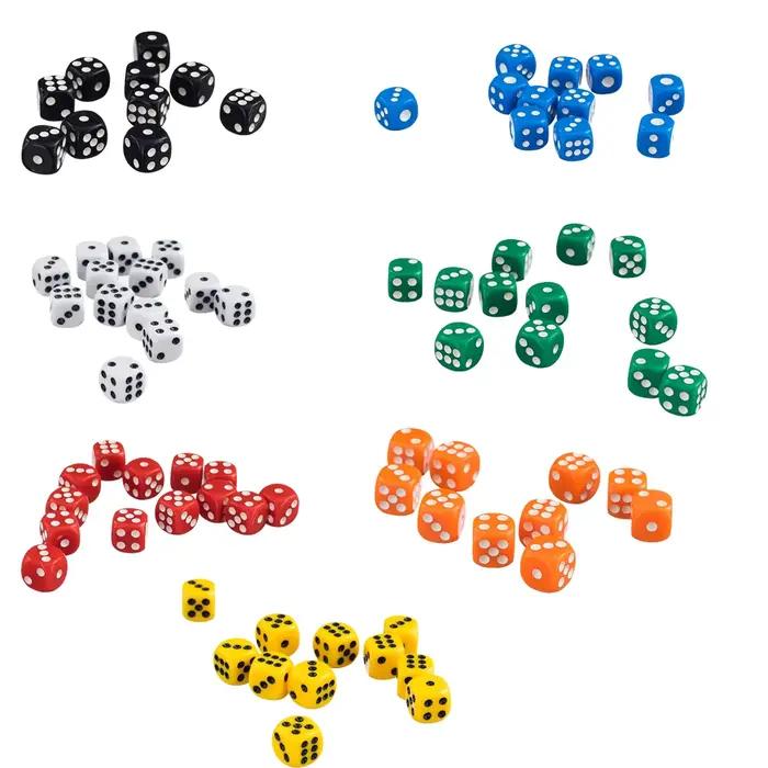 Jeu de dés à Six faces Opaques jaunes, 50 pièces/ensemble, 12mm D6 RPG D & D, nouveaux jeux de rôle