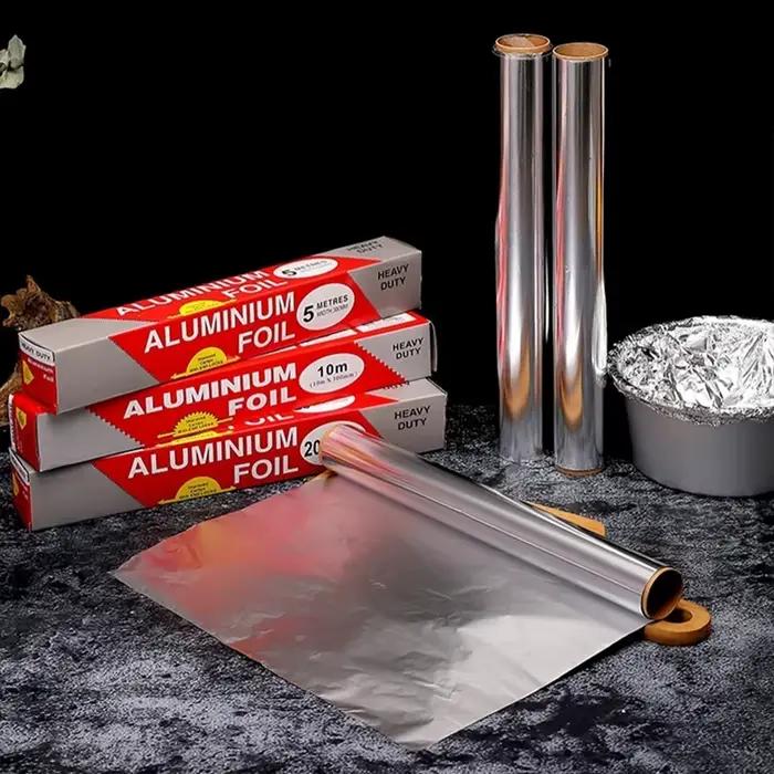 Rouleaux de papier aluminium antiadhésif (1/2/3 rouleaux) pour emballage alimentaire, cuisson, barbecue, rôtissage, pique-nique, usage domestique et cuisine