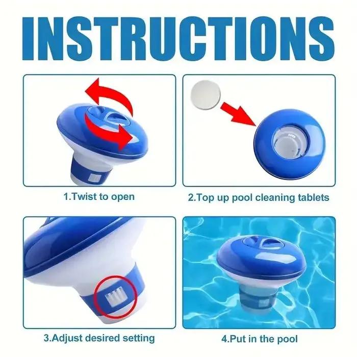 Distributeur de chlore flottant pour piscine de 5 pouces avec aérations réglables et couvercle anti-fuite pour piscines intérieures et extérieures, spas et bains à remous