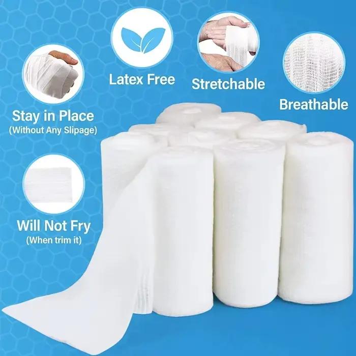 1 Rouleau de Pansement en Coton Absorbant pour Hémostase des Plaies, Fixation et Premiers Secours