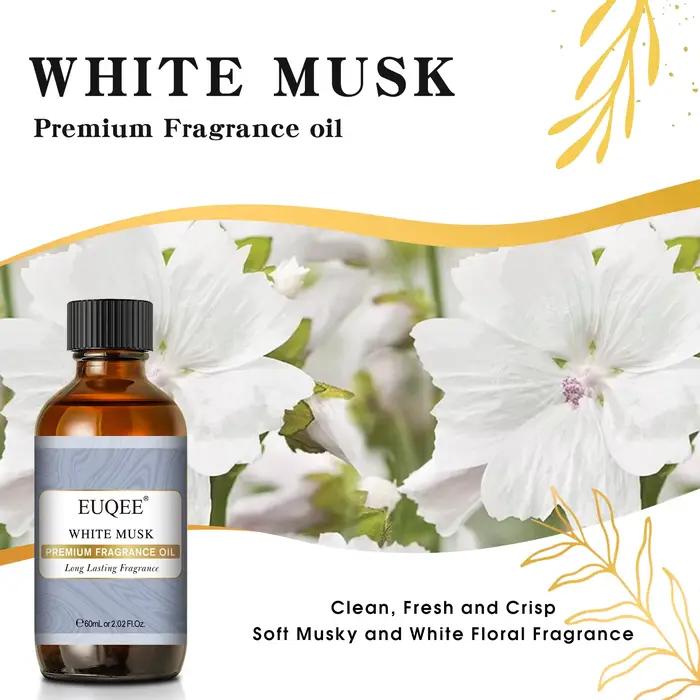 EUQEE 60ML huile parfumée Premium musc blanc brise de mer gomme à bulles chocolat cuir bébé poudre arôme