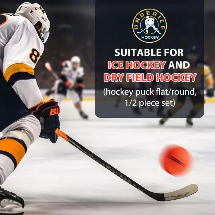 Lot de 4 balles de hockey sur roulettes, rondelles de hockey sur glace, balles d'entraînement en caoutchouc résistantes à l'usure pour la pratique sur route, balles d'entraînement pour l'équipe de hoc