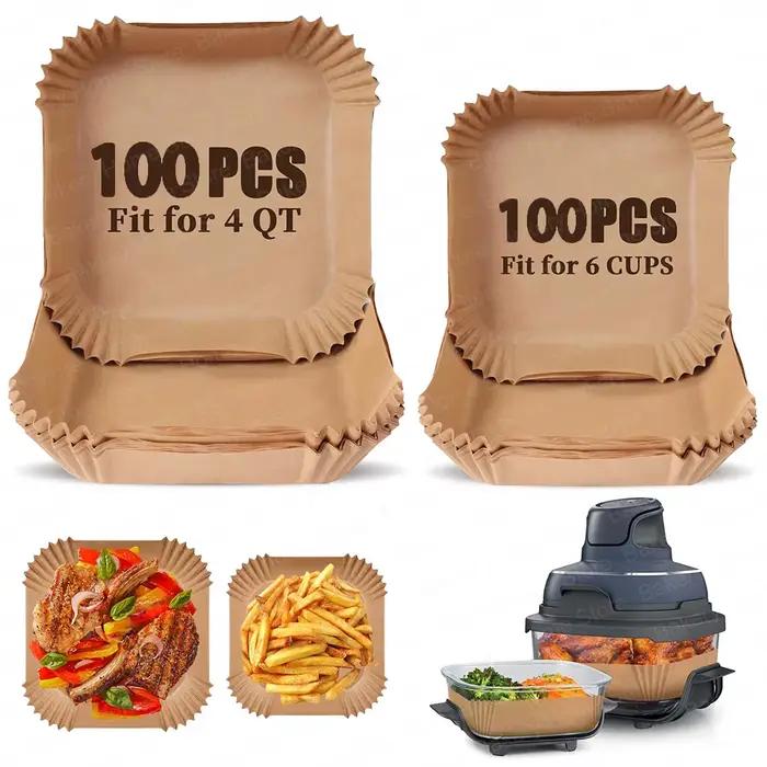 Doublures en papier jetables pour friteuse à Air Ninja Crispi FN101, 4 QT et 6 tasses, conteneurs en verre, tapis en papier parchemin antiadhésif