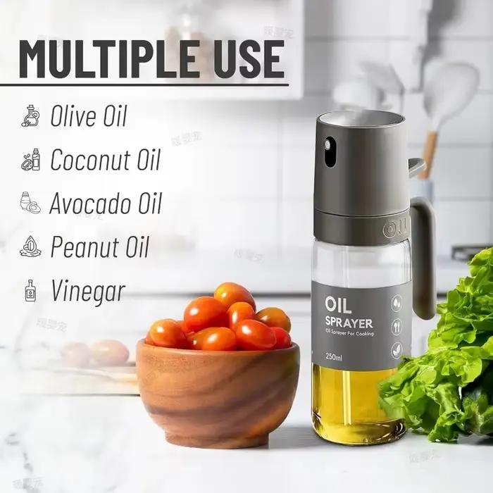 Pulvérisateur d'huile de cuisine 8,5 oz en verre – Distributeur d'huile d'olive pour la cuisson – Accessoire de cuisine