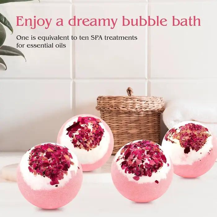Bombes de bain à fleurs séchées