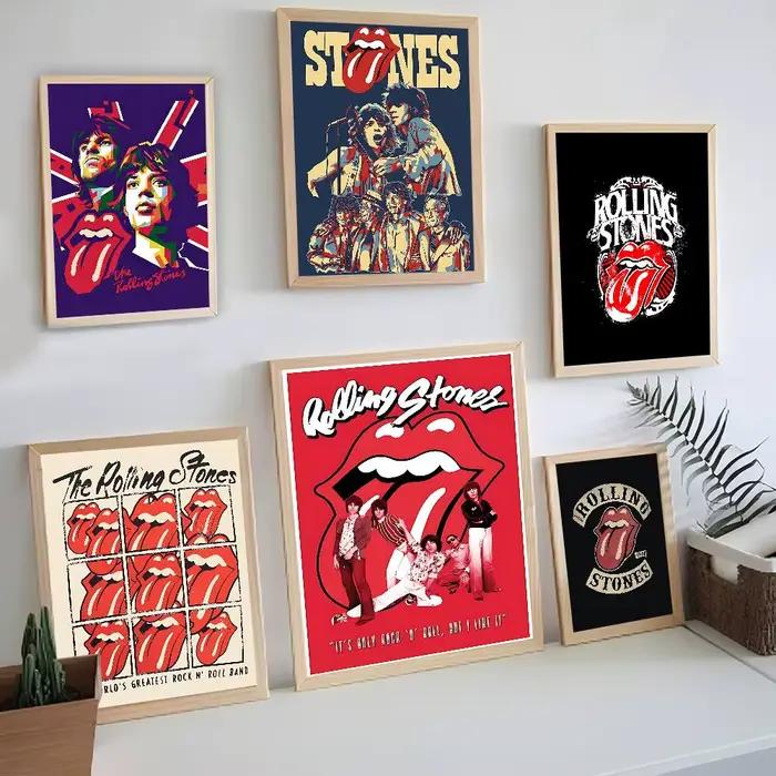Affiche autocollante DIY Hot Band The R-Rolling Stones, décoration Vintage pour chambre, bar, café, décoration de maison