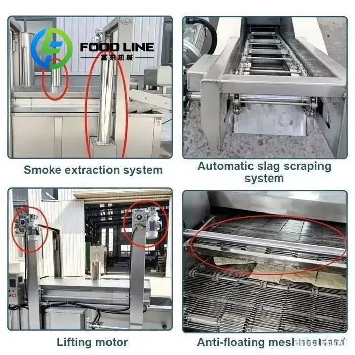 Machine de friture industrielle continue à mélange eau-huile, sépare les résidus automatiquement pour prolonger considérablement la durée de vie de l'huile alimentaire