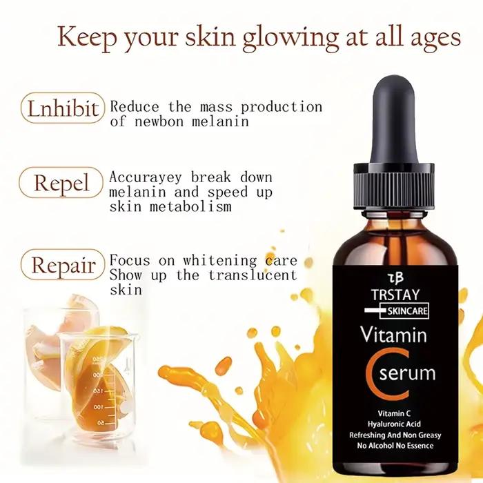Essence de vitamine C anti-oxydation éclaircissante pour la peau huile essentielle VC acide hyaluronique