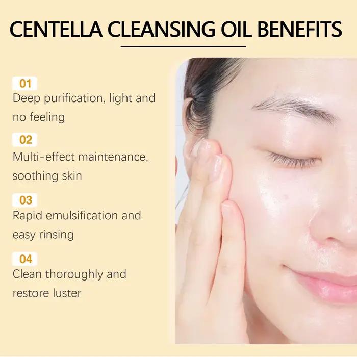 Centella huile nettoyante démaquillant pour le visage propre nez Pores rajeunissement