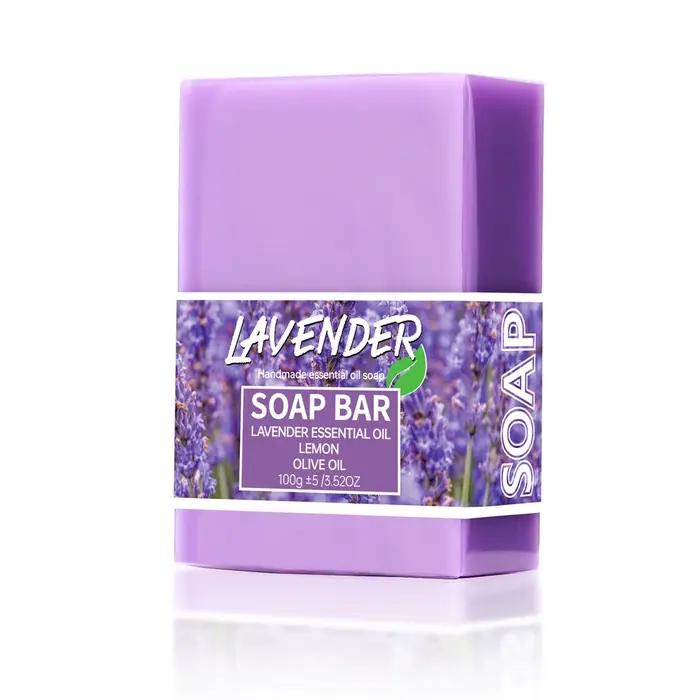 100g huile de lavande fait à la main glycérine barre de savon corps visage