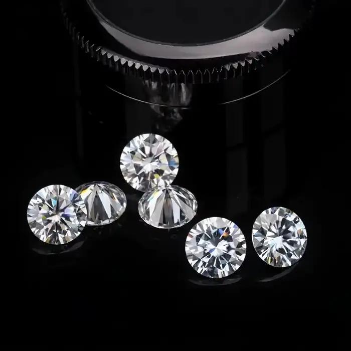 Perles de Charbon Synthétiques Cubique pour Bijoux, Forme Ronde Blanche, Coupe Brillante, Matériel de Bricolage, 6mm, 50 Pièces