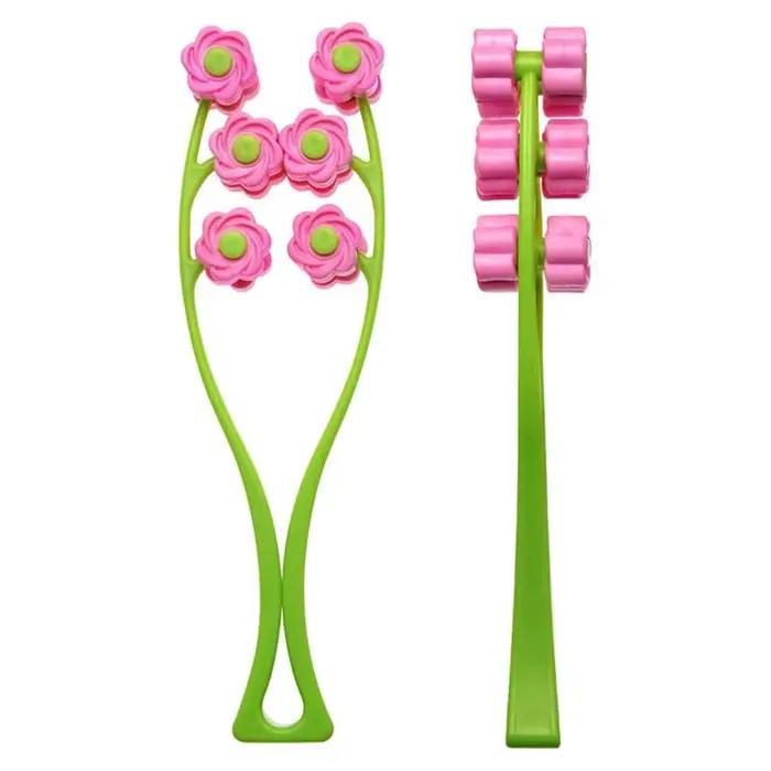 Rouleau de massage facial portable en forme de fleur