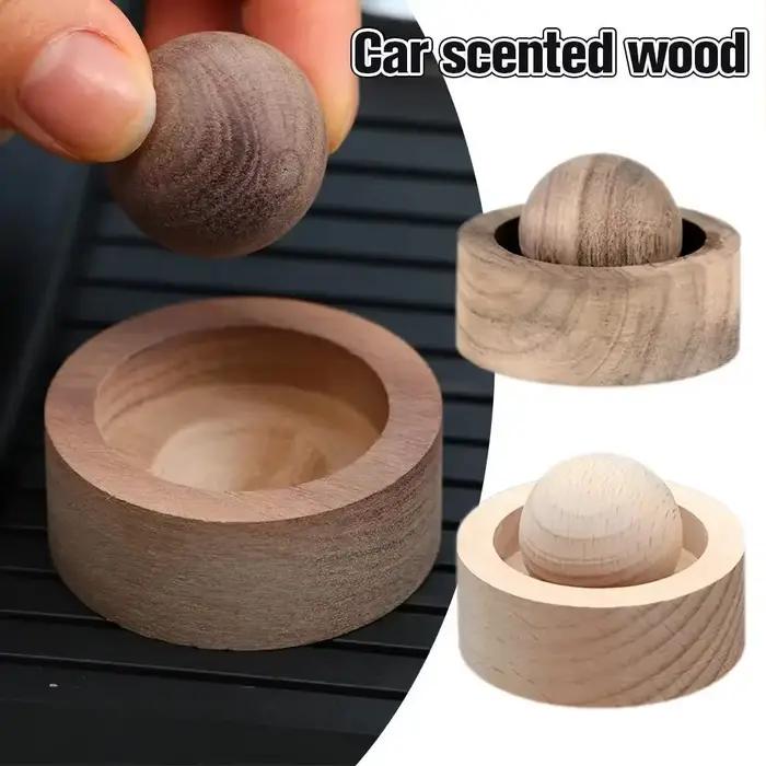 Diffuseurs d'huiles essentielles en bois pour voiture - Design sphérique, diffusion naturelle de parfum, décoration de chambre, diffuseur pour voiture, maison, pièce, parfum d'ambiance