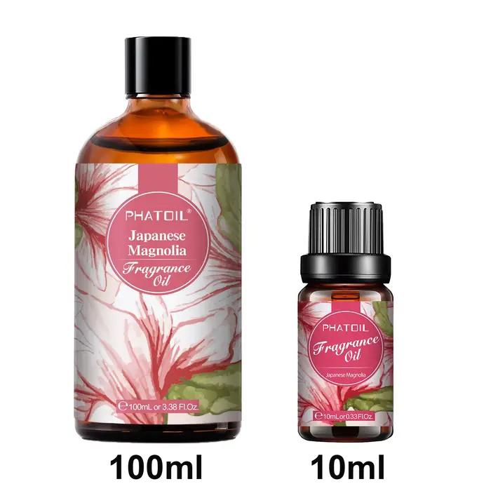 PHATOIL 100ml/10ml huiles parfumées pour la fabrication de bougies aromathérapie musc blanc noix de coco et vanille gomme à bulles bébé poudre huiles d'ange