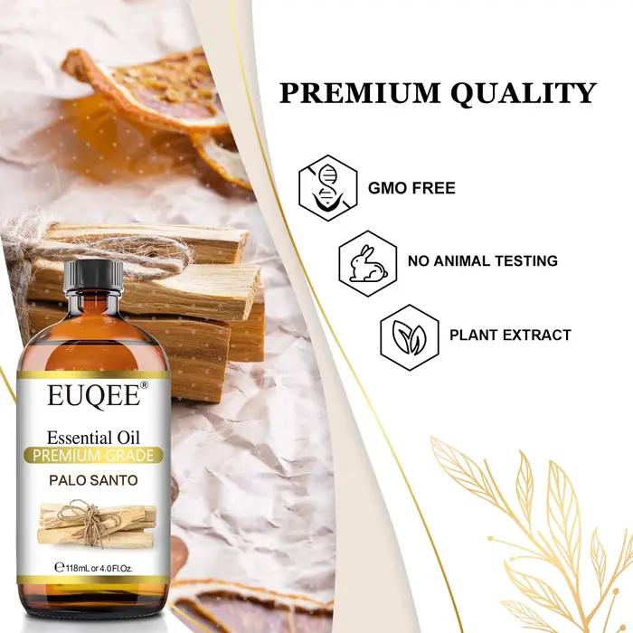 EUQEE 118 ml d'huile essentielle Palo Santo huiles essentielles d'aromathérapie pour diffuseur savon fabrication de bougies désodorisant-avec compte-gouttes