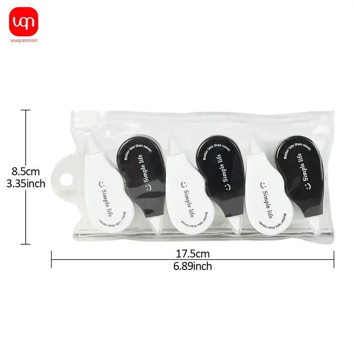 Mini ration courageuse noire et blanche de grande capacité pour étudiant, papeterie scolaire Kawaii, 6 pièces
