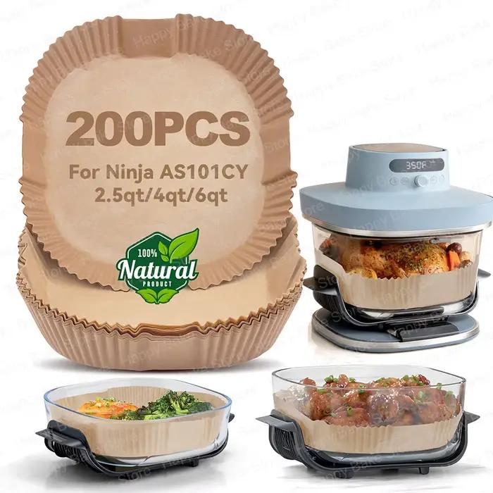 Doublures de friteuse à air jetables compatibles avec la friteuse à air Ninja, papier de cuisson pour friteuse à air en verre Ninja Crispi Pro 6 en 1, AS101CY