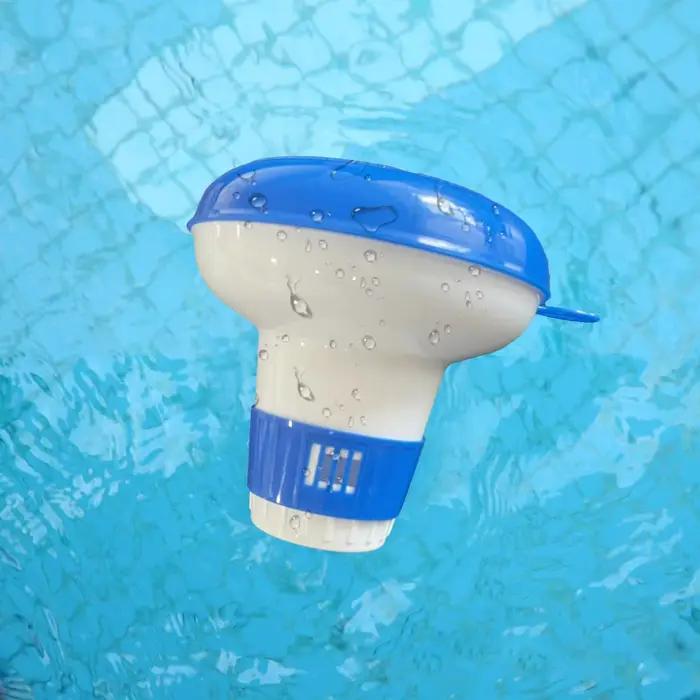 Grandes outils de nettoyage de piscine de luxe de 5 pouces, distributeur de chlore, bleu et blanc, outil de piscine flottant, tablette, fournisseur automatique