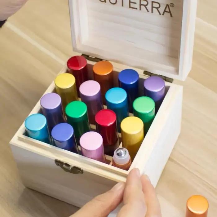 Boîte de rangement d'huiles essentielles en bois pour DoTERRA Young Living