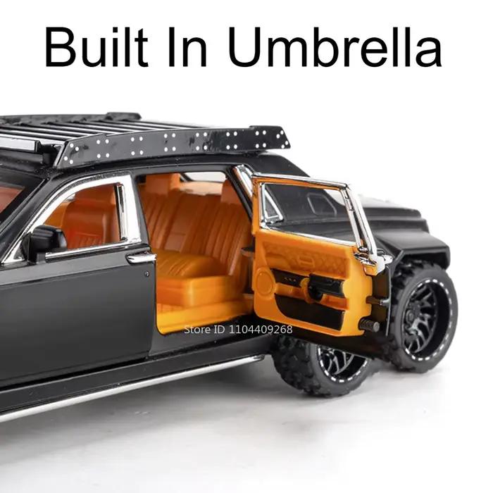 Modèle de voiture Rolls-Royce Phantom 6x6 Wraith, échelle 1:32, jouet en alliage métallique moulé sous pression, modèles de véhicules tout-terrain, son et lumière, cadeaux pour enfants