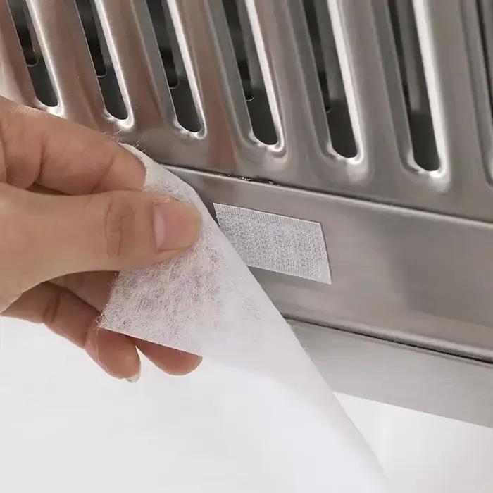 Filtre anti-graisse segmenté pour hotte de cuisine, autocollant absorbant l'huile en non-tissé, membrane filtrante jetable épaissie pour fumée d'huile