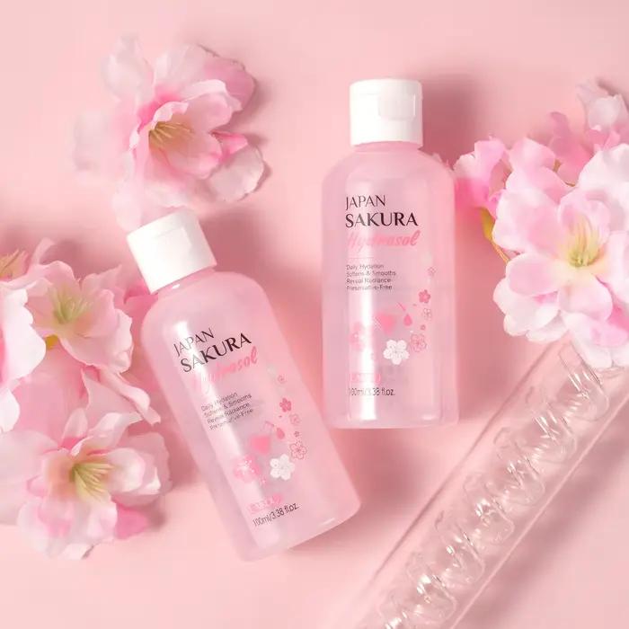 LAIKOU 100ml Hydrolat de Sakura Sans Conservateur Tonique Visage Hydratation Quotidienne Adoucissant pour Soin de la Peau du Visage