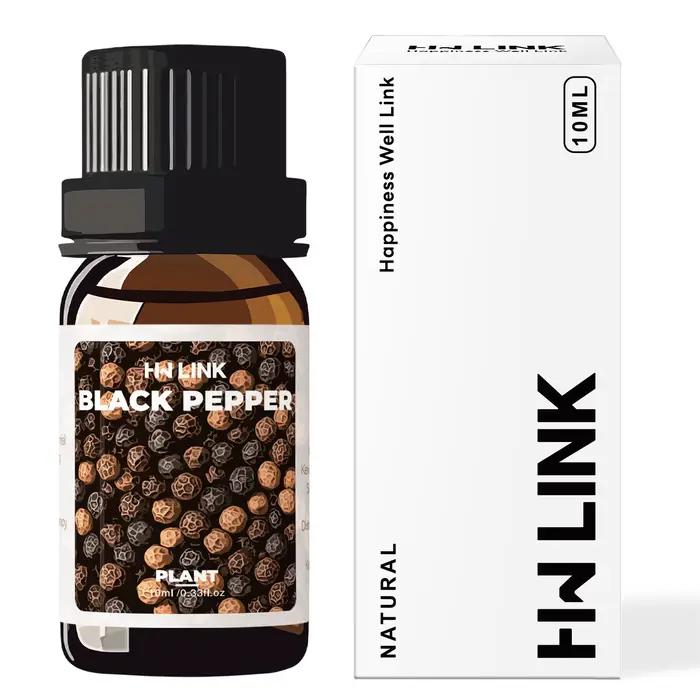 Huiles essentielles de poivre noir 100% pures pour aromathérapie
