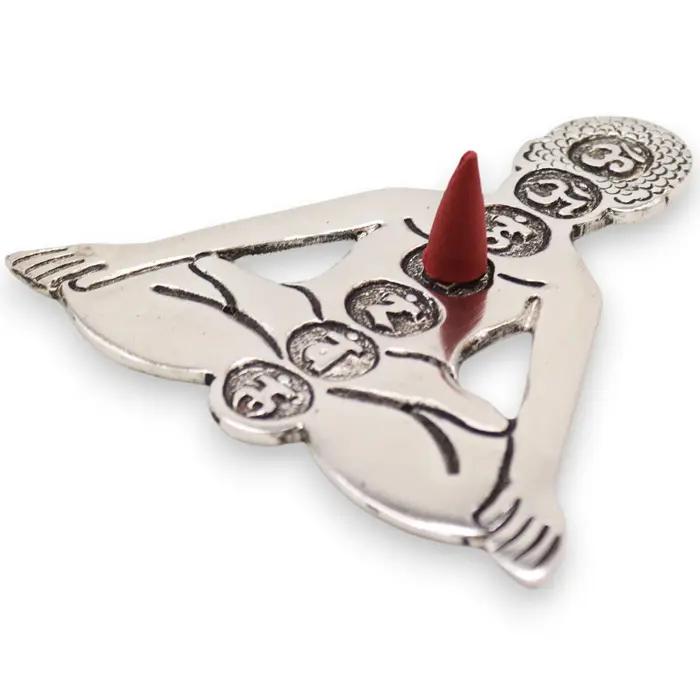 Polished Aluminum Seven Chakra Yoga Incense Holder 12x12cm