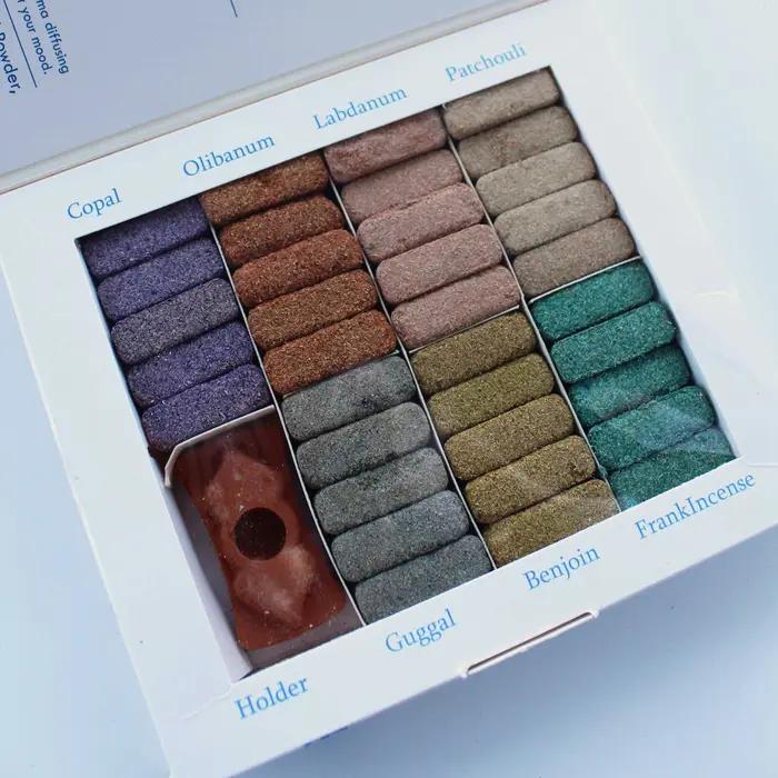 Display Set of 70 Incense Smudge Bricks and Burner - Wild West