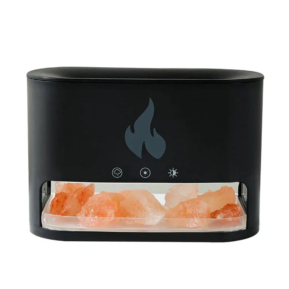 Blaze Aroma Diffuser - Himalayan Salt Chamber - USB-C - Flame Effect (Salt included)