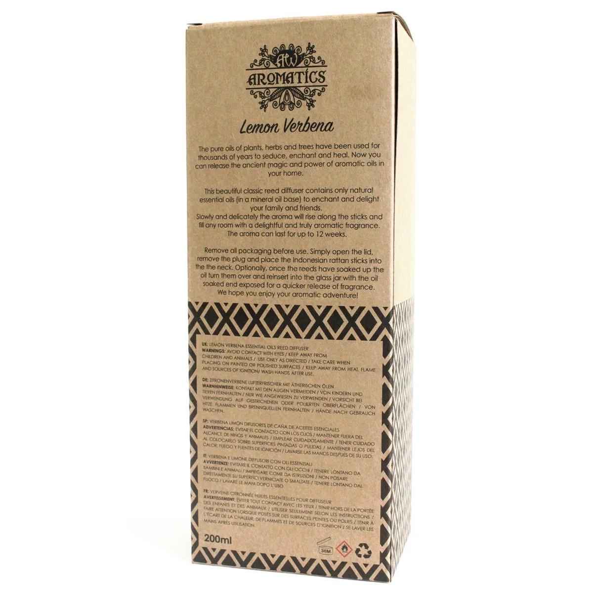 200ml Lemon Verbena Essential Oil Reed Diffuser